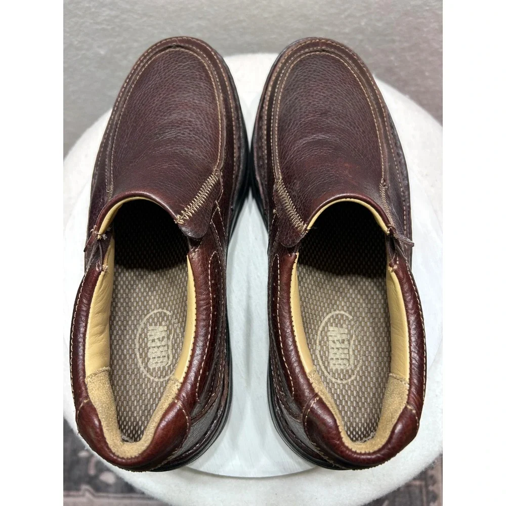 Drew Bexley II Burgundy Pebble Grain Leather Slip On Shoes Mens 9.5M 43000-60-12